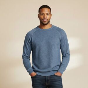 Banana Republic #1526438 Men’s Waffle Crew Sweatshirt Blue Size Large NWOT